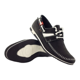 Riko buty męskie półbuty sportowe 625 skóra białe czarne 3