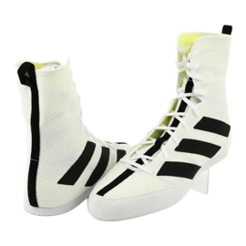 Buty bokserskie adidas Box Hog 3 białe czarne żółte 3