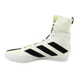 Buty bokserskie adidas Box Hog 3 białe czarne żółte 1