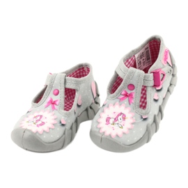 Befado obuwie dziecięce 110P359 białe różowe szare 3