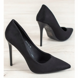 Small Swan Czarne Szpilki Z Zamszu 1