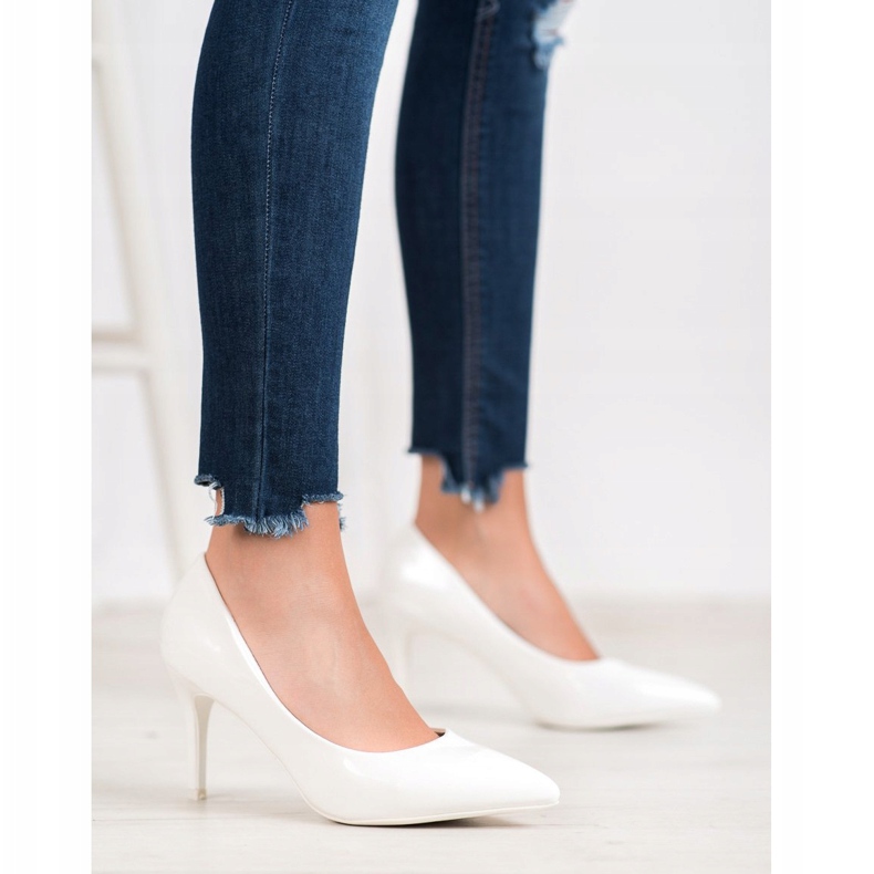 Small Swan Lakierowane Szpilki białe 2