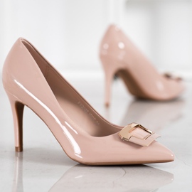 Fama Czółenka Z Ozdobną Klamrą brązowe 1