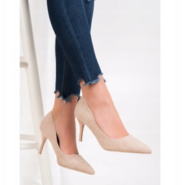 Small Swan Casualowe Szpilki brązowe 2