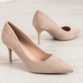 Small Swan Casualowe Szpilki brązowe 1