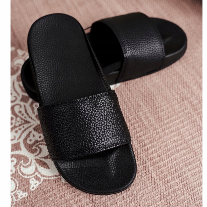 FRROCK Dziecięce Klapki Czarne Nopla 1