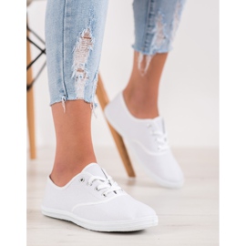 SHELOVET Lekkie Białe Trampki 2