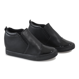 Czarne sneakersy na koturnie DD409-1 2