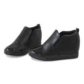 Czarne sneakersy na koturnie DD409-1 3