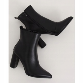 Klasyczne botki na obcasie czarne DA39P Black 1