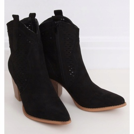 Botki kowbojki ażurowe czarne ZE05P Black 1