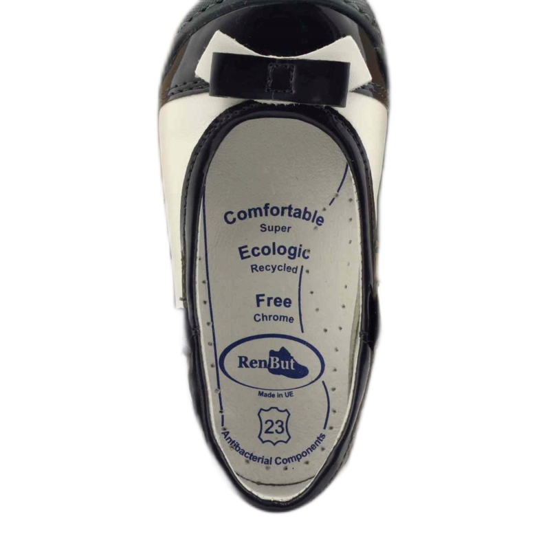 Balerinki buty dziecięce Ren But 1405 granatowe białe 5