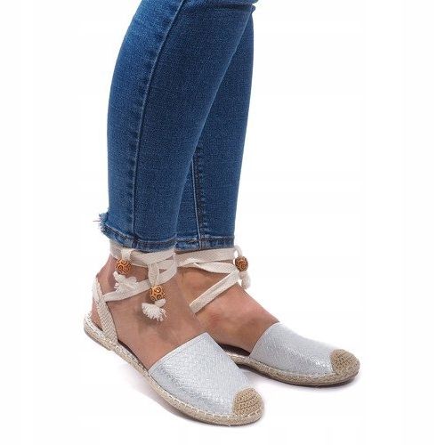 Sandały Espadryle Baletki Balerinki 30550 Srebrny szare 1