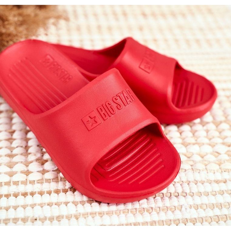 Klapki Dziecięce Młodzieżowe Big Star Czerwone GG374809 1