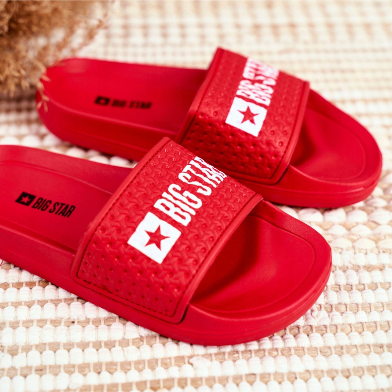 Klapki Dziecięce Big Star Czerwone Pikowane GG374801 2