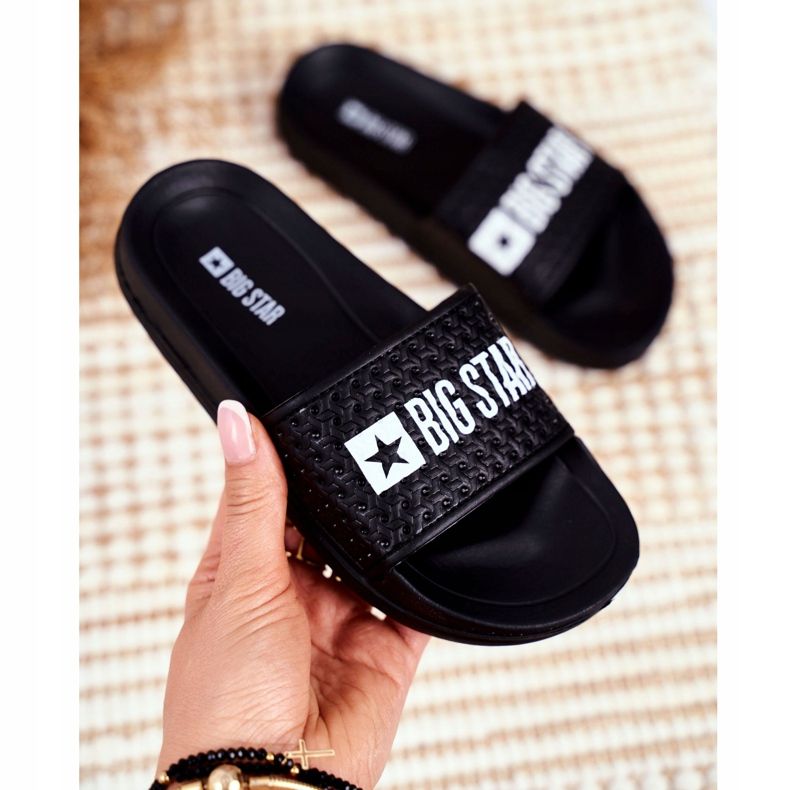 Klapki Dziecięce Big Star Czarne Pikowane GG374800 2