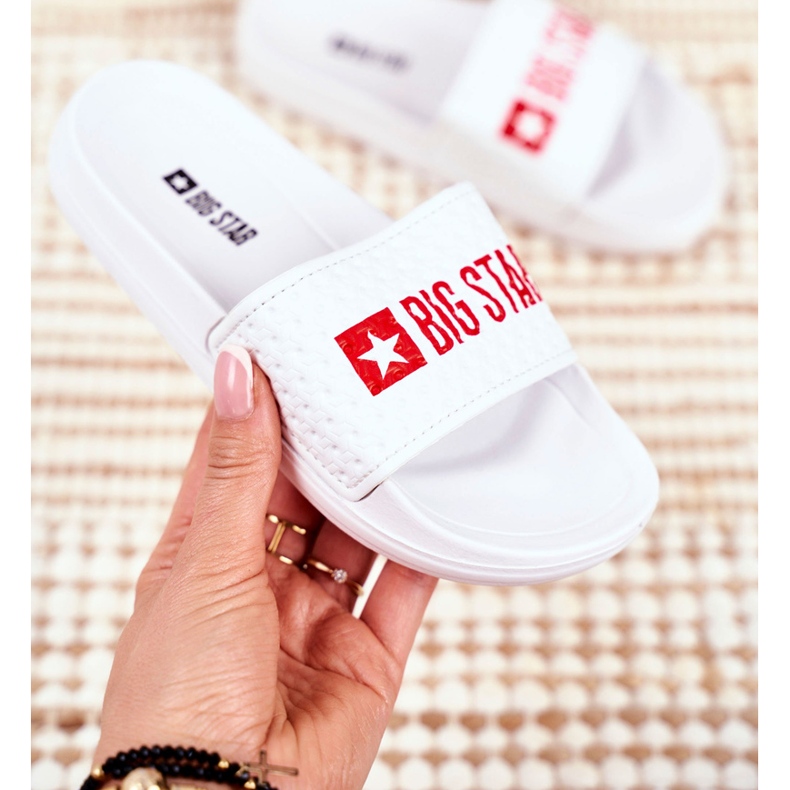 Klapki Dziecięce Big Star Białe Pikowane GG374803 2