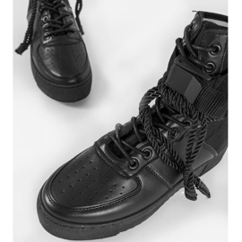 Czarne sneakersy płaskie sznurowane Y-026 3