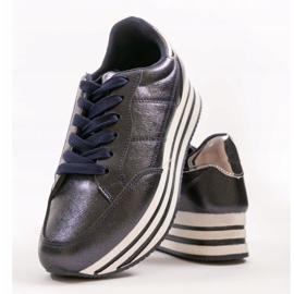 Granatowe modne damskie obuwie sportowe 230-2 4