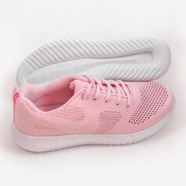 Różowe ażurowe obuwie sportowe T101-8 2
