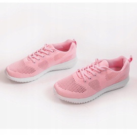 Różowe ażurowe obuwie sportowe T101-8 4