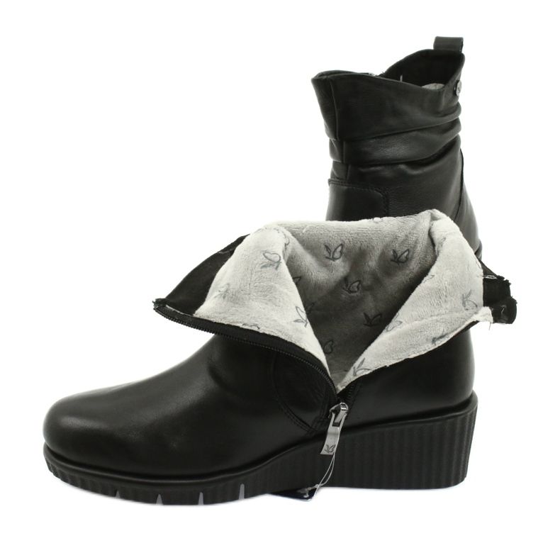 Caprice Botki na koturnie system Walking On Air czarne 4