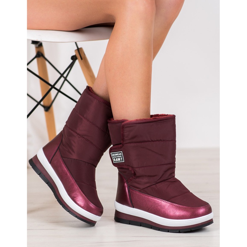 GOLL Bordowe Śniegowce Na Rzep czerwone 1