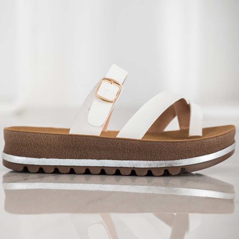 Comer Klapki Na Platformie Fashion białe 1