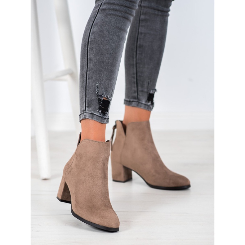 Botki Na Suwak VINCEZA brązowe 2