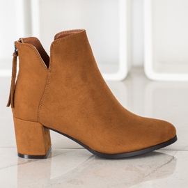 Botki Na Suwak VINCEZA brązowe 2