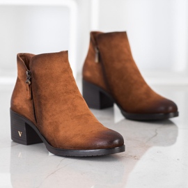 Zamszowe Botki VINCEZA brązowe 1