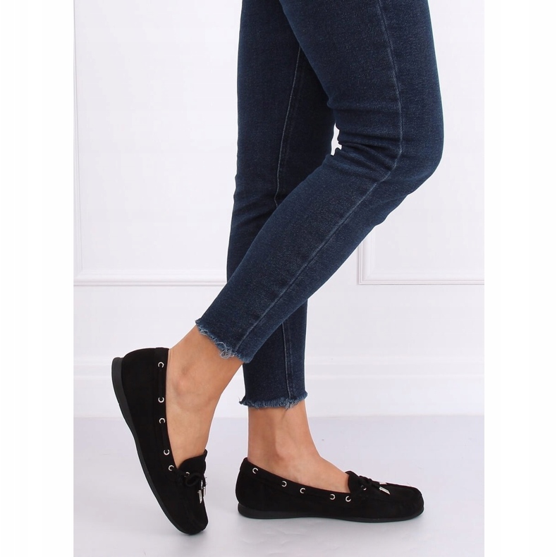 Mokasyny damskie czarne RQ-1 Black 1