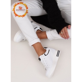 Trampki na ukrytym koturnie białe BY-0370 WHITE/BLACK czarne 1