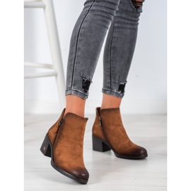 Zamszowe Botki VINCEZA brązowe 2