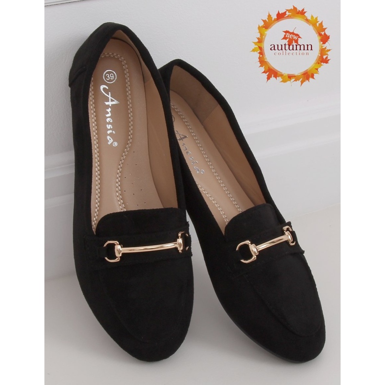 Mokasyny damskie czarne 88-385 Black 1