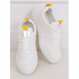 Buty sportowe damskie białe KK-203 WHITE/YELLOW żółte 1