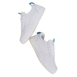 Buty sportowe damskie białe KK-203 WHITE/BLUE niebieskie 1