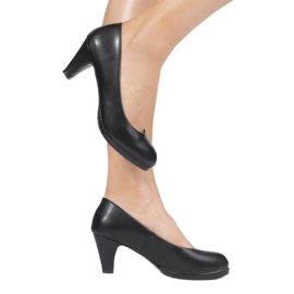 Czarne czółenka na słupku XF09-1 1