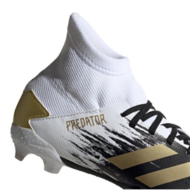 Buty piłkarskie adidas Predator 20.3 Fg Jr FW9215 białe szary/srebrny, biały, czarny, złoty 2