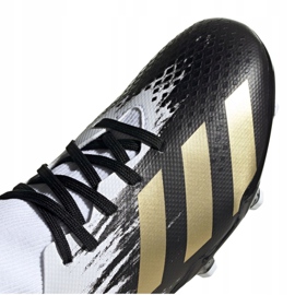 Buty piłkarskie adidas Predator 20.3 Fg Jr FW9215 białe szary/srebrny, biały, czarny, złoty 3