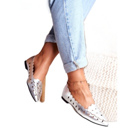 Lu Boo Damskie Baleriny Srebrne Metaliczne Dianna srebrny 3