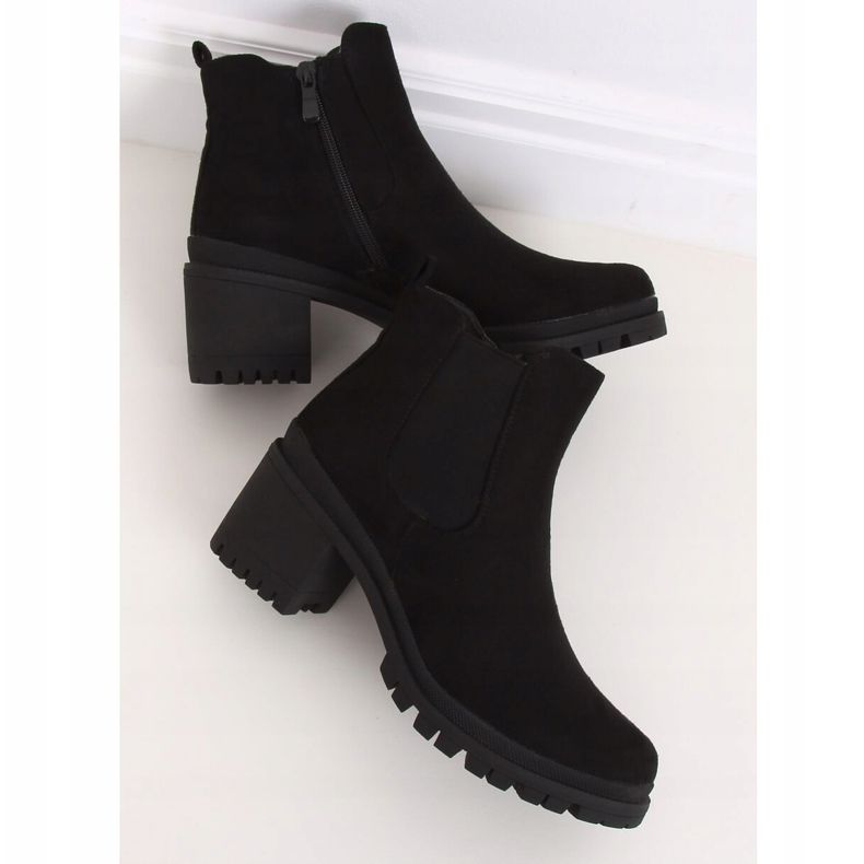 Botki na szerokim obcasie czarne XJ-25 Black 1