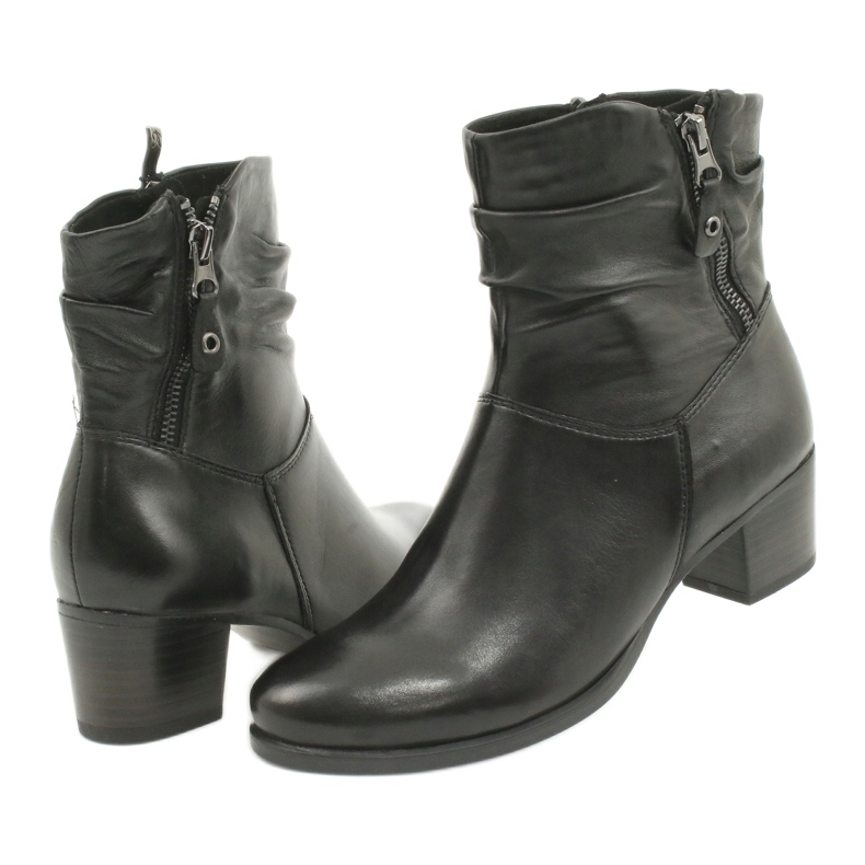 Caprice czarne botki na obcasie 25347 3