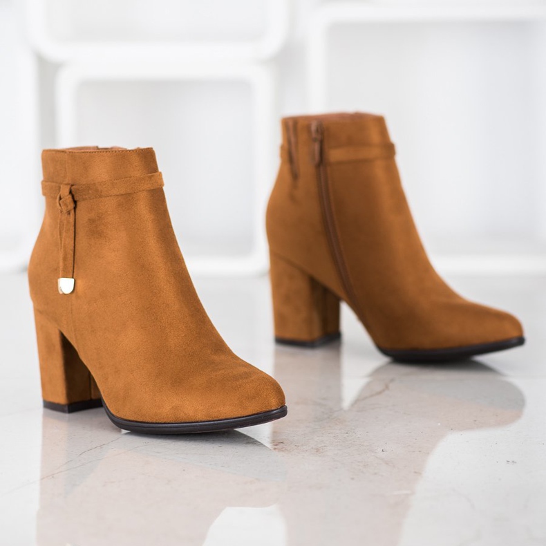 Eleganckie Botki VINCEZA brązowe 1