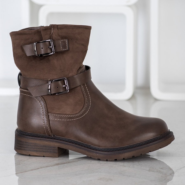 J. Star Klasyczne Workery brązowe 2