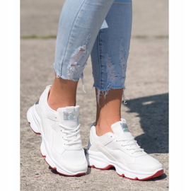 SHELOVET Wygodne Białe Sneakersy 5
