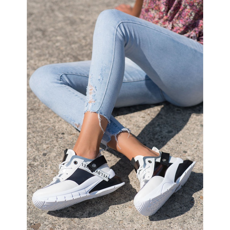Marquiz Stylowe Sneakersy białe czarne 2