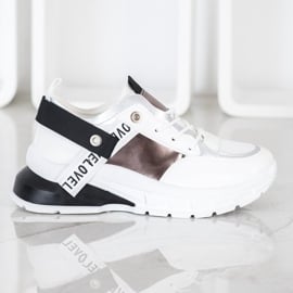 Marquiz Stylowe Sneakersy białe czarne 4