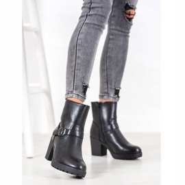 J. Star Modne Botki Na Platformie czarne 1