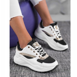 Ideal Shoes Stylowe Sneakersy Sportowe białe czarne 2